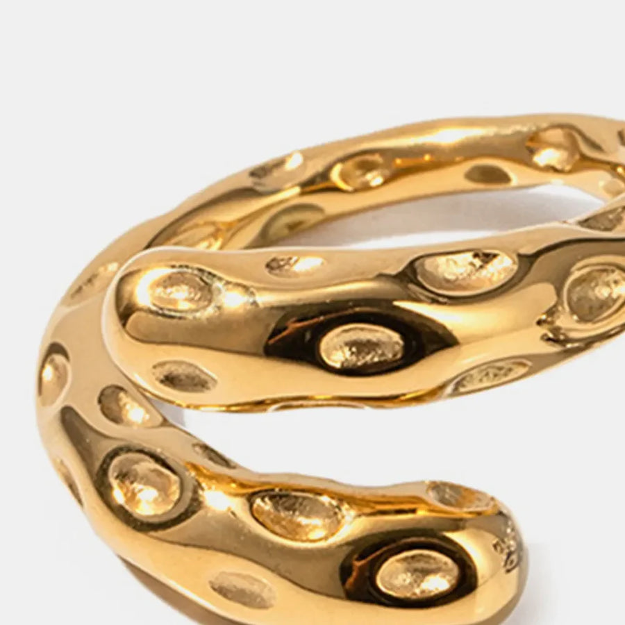 Gold bubble ring with textured surface and 18K gold plating