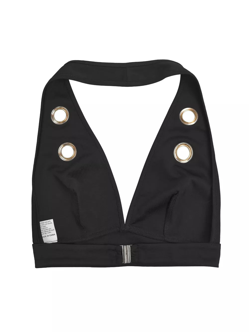 black two-piece set with cropped and drawstring