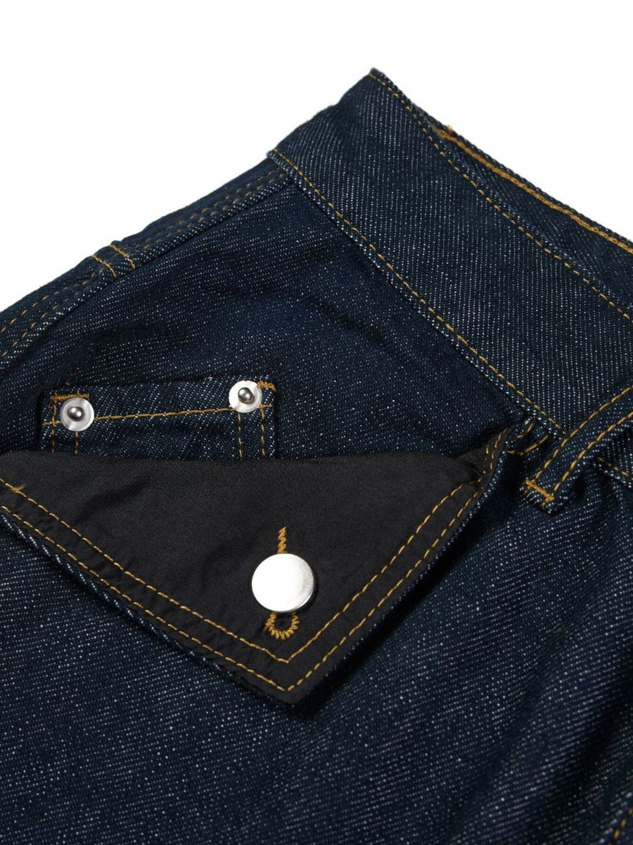 Men's Pocketed Wide-Leg Cargo Jeans in navy blue with pocketed