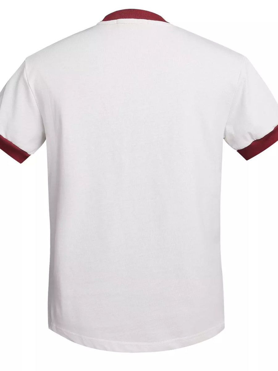 Red with Men's Letter Graphic Short Sleeve T-shirt