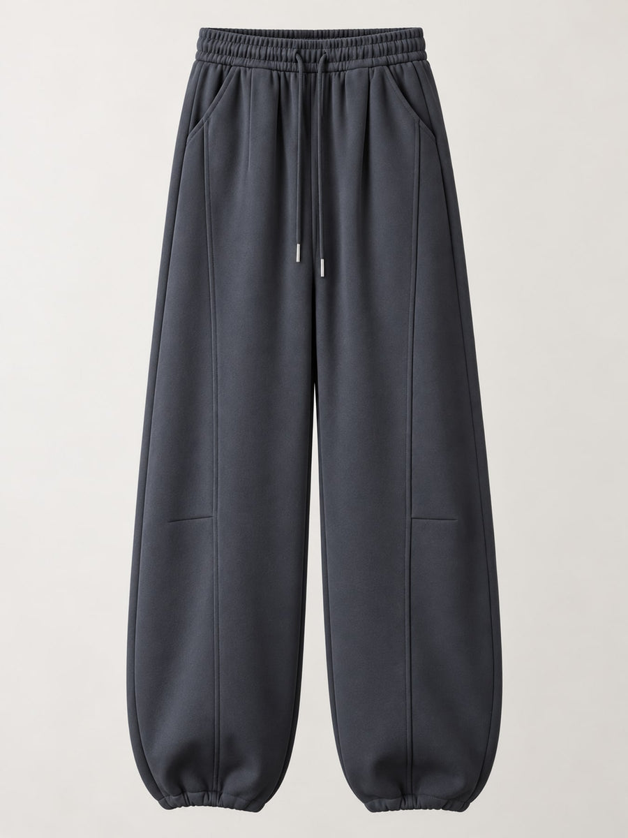 sweatpants in White Gray-Spring And Fall-Tall with seam detail and full-length