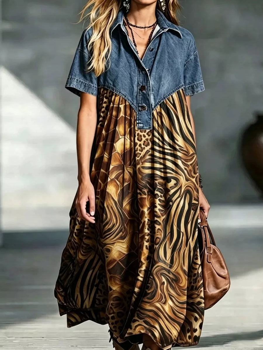 shirt dress in denim blue