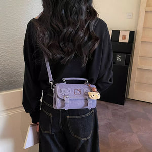 Blue boxy crossbody bag with N/A