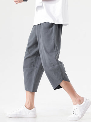 harem pants in Red with pocketed and cropped