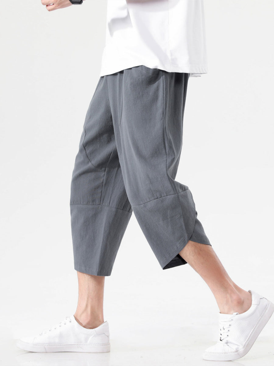 harem pants in Red with pocketed and cropped