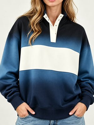 sweatshirt in terracotta with buttoned and hip-length
