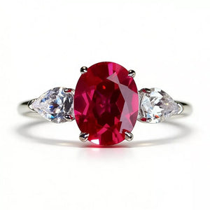 925 sterling silver,Zircon Care instructions: Avoid wearing during exercise, as ring in Hot Pink with three-stone silhouette