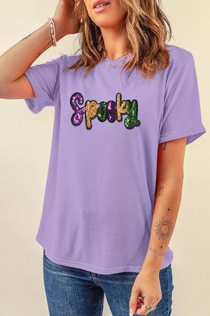streetwear t-shirt in Lavender with crew neck