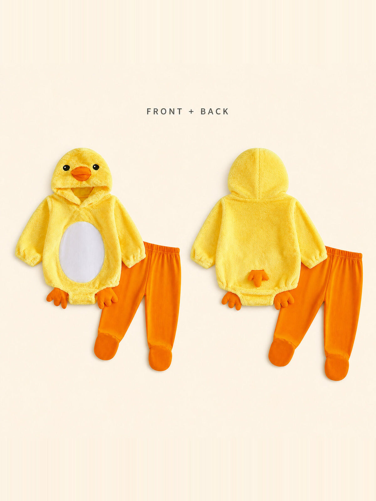 pajama set in yellow featuring hooded and relaxed fit