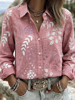 100% polyester Care instructions: Machine wash cold button-down shirt in light purple with regular silhouette
