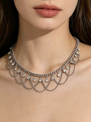 glam necklace in clear with n/a