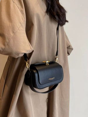 Pink Pu Leather Flap Crossbody Bag