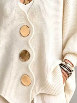 100% polyester Care instructions: Machine wash cold cardigan in Red with oversized silhouette
