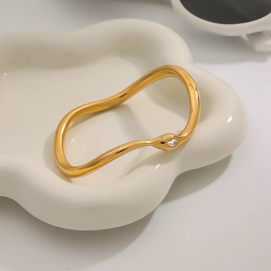 18k Gold-plated Wave Bracelet in gold with gold-plated