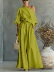 100% polyester Care instructions: Machine wash cold two-piece set in Orange with relaxed silhouette