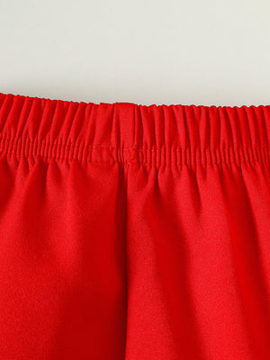 Red baby shorts with elastic waistband detail