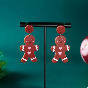 Santa earrings with christmas-themed and n/a