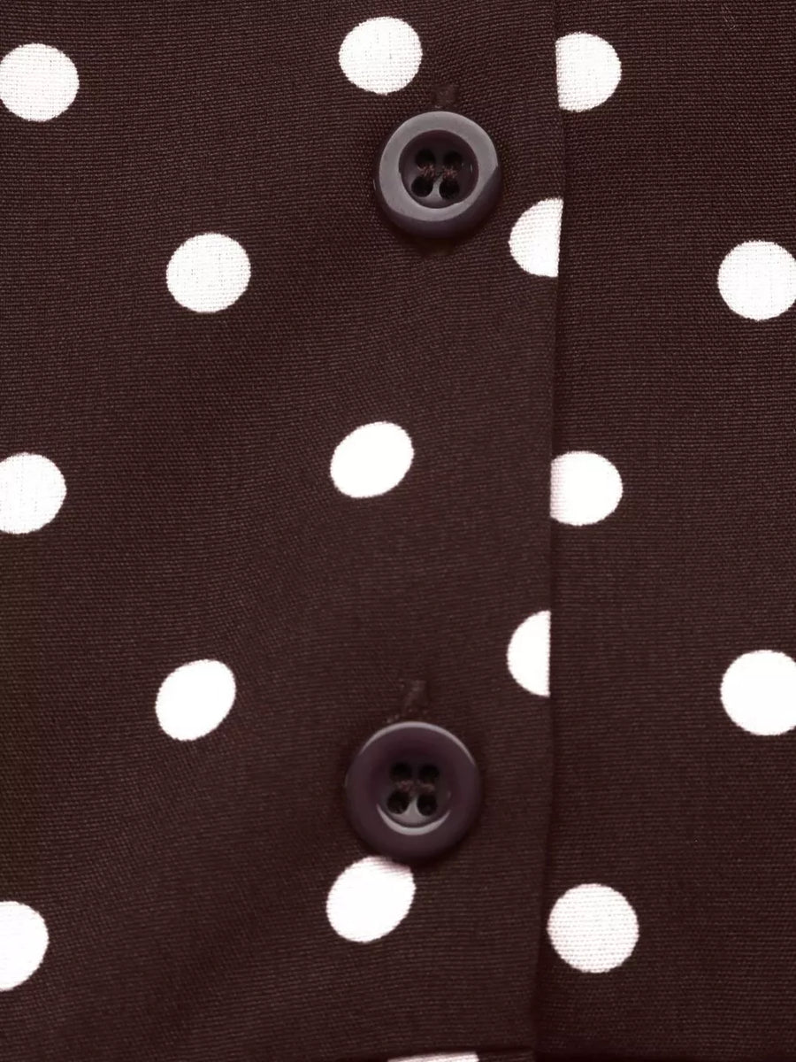 shirt dress in dark brown with buttoned and mini