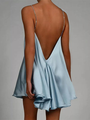 100% polyester Care instructions: Machine wash cold mini dress in Light Green with A-line silhouette