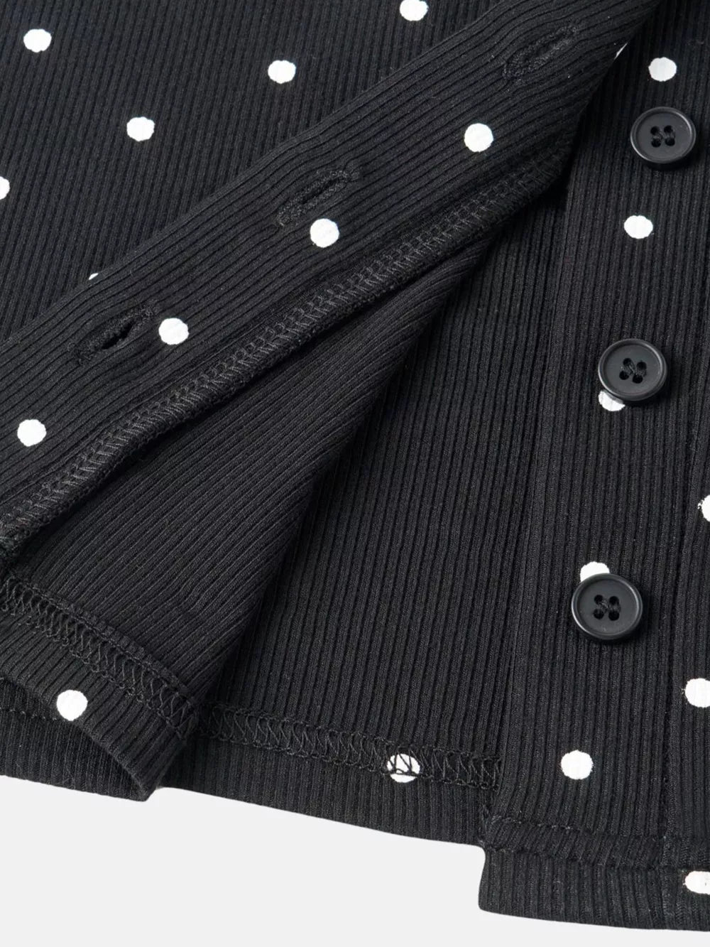 Black cardigan with cropped and button-front