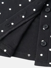 Black cardigan with cropped and button-front