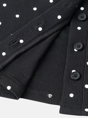 Black cardigan with cropped and button-front