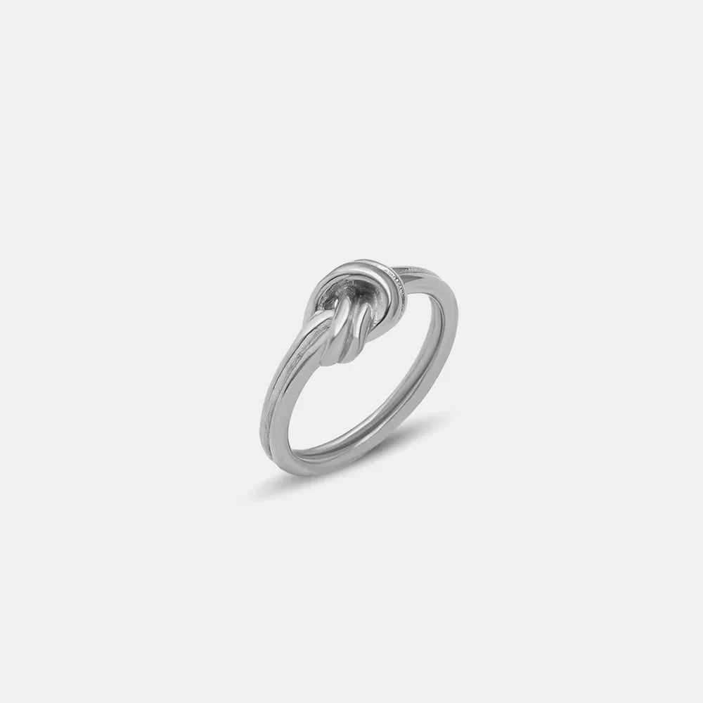 Sterling silver ring with a knot detail.