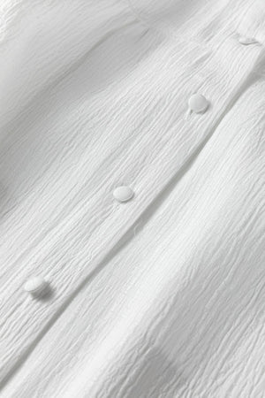 Crinkled Texture Lantern Sleeve Shirt
