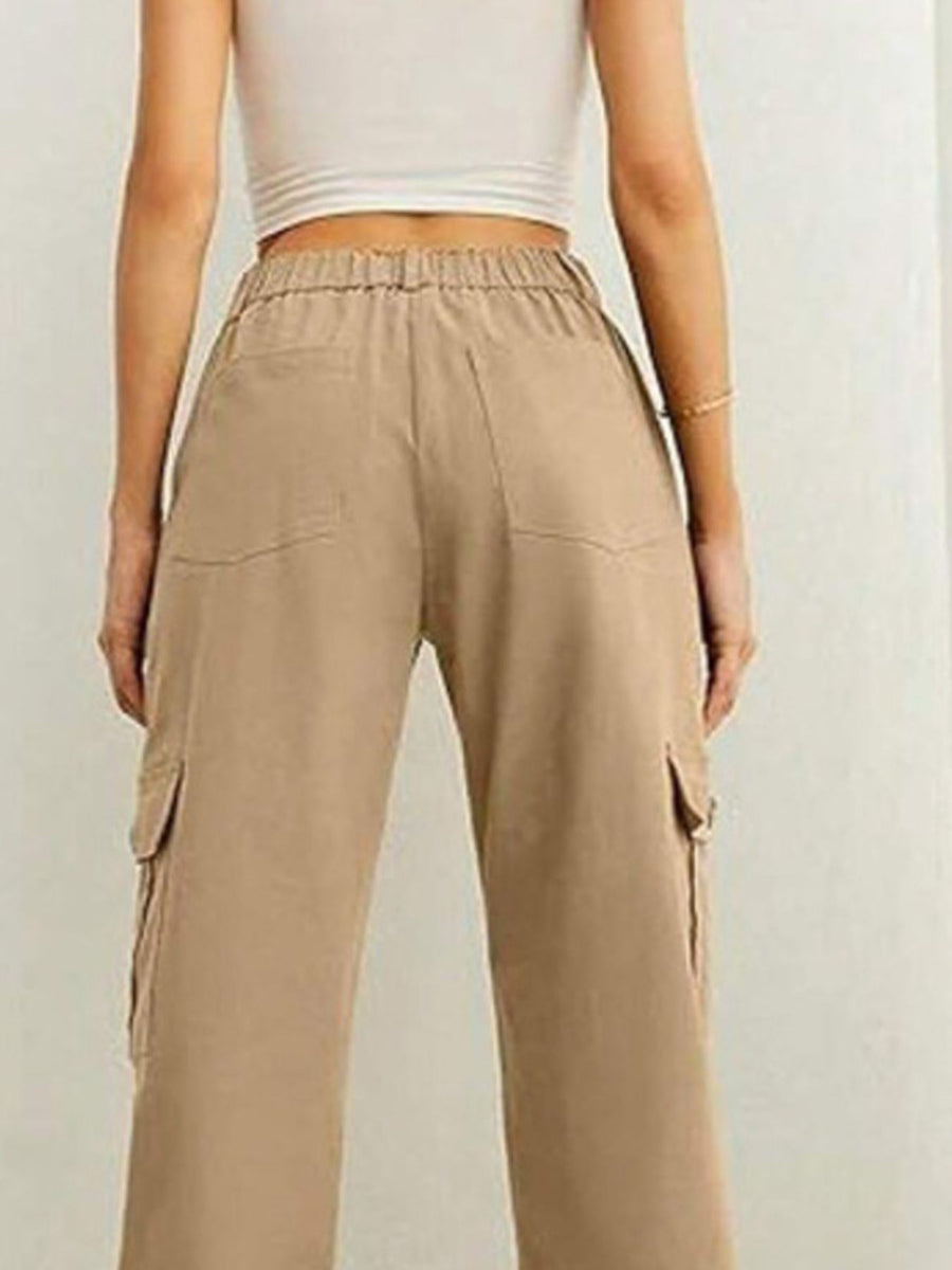 cargo pants in Dark Blue with pocketed and full-length