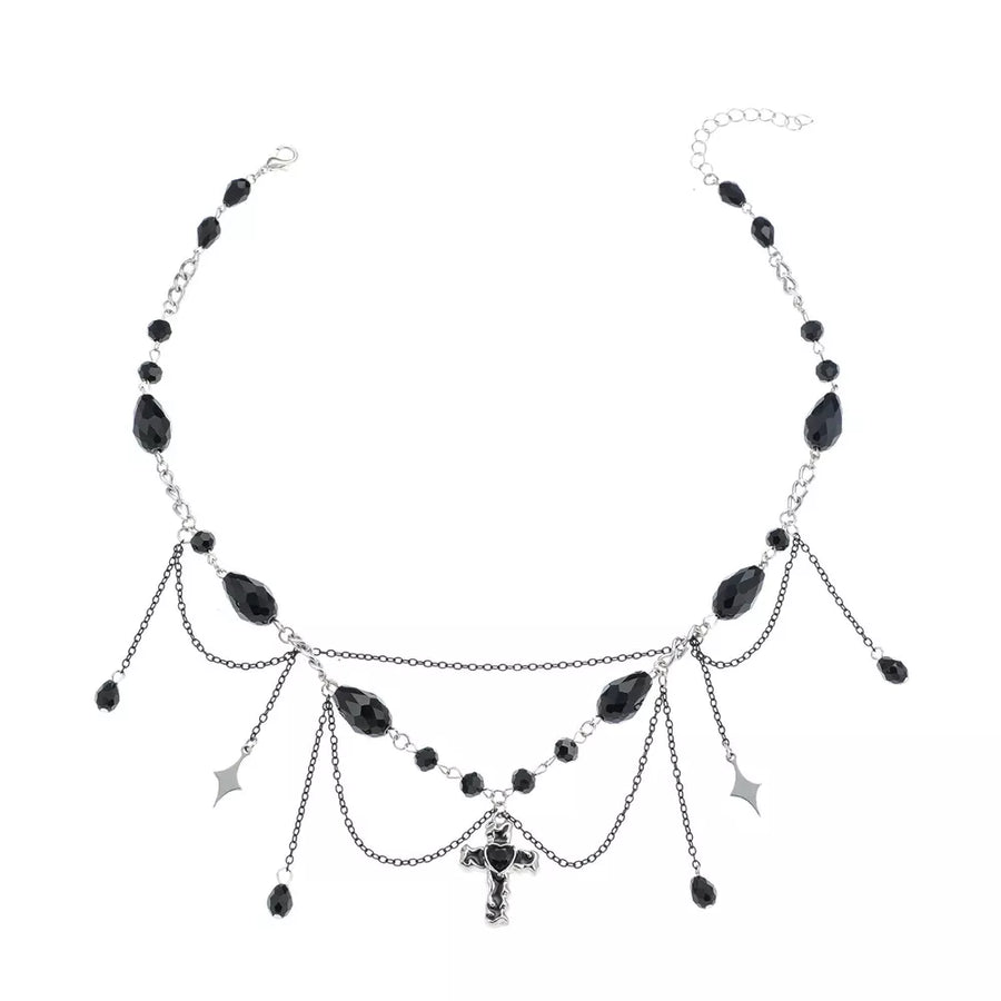 Gothic Cross Pendant Necklace Alloy Resin option 5