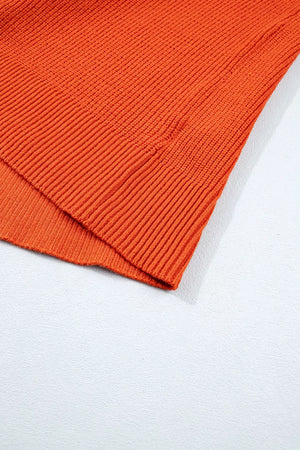 pullover sweater in Orange with round neck and long sleeve