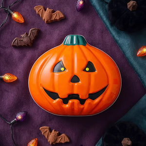 storage box featuring jack-o'-lantern motif in Orange with Alloy Imported Size &amp texture
