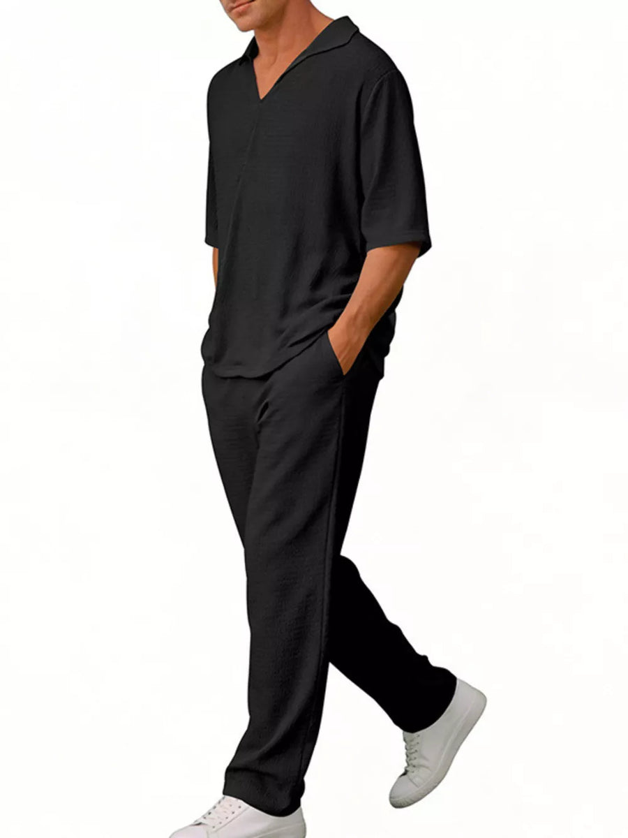 Brown lounge set with plus-size and short sleeve