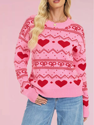 100% polyester Care instructions: Machine wash cold pullover sweater in Black Apricot with relaxed silhouette