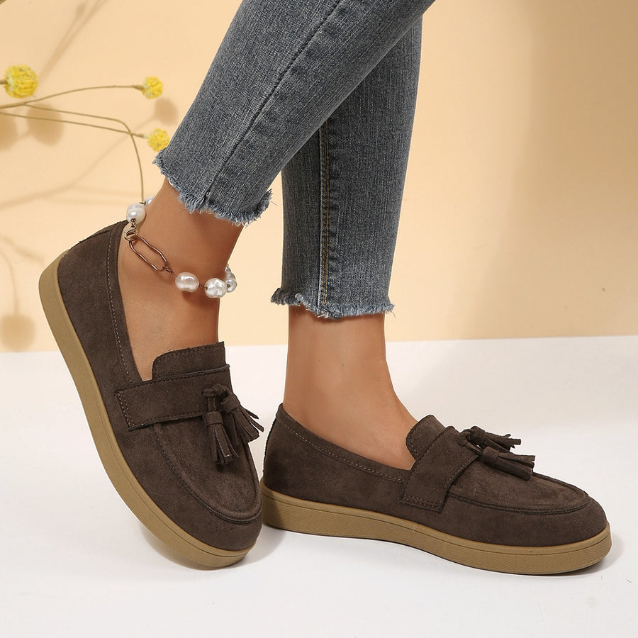 Polyester,Rubber Imported Size &amp loafers in dark brown with regular silhouette