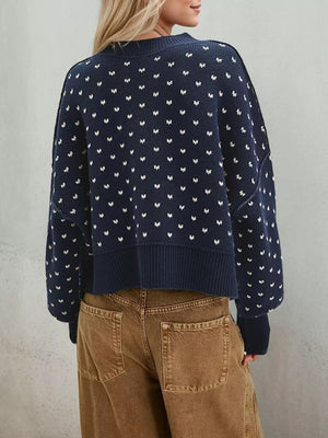 pullover sweater in light beige with textured knit and ribbed