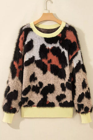 classic pullover sweater in rust with round neck