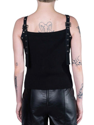 Black tank top with hip-length and pullover
