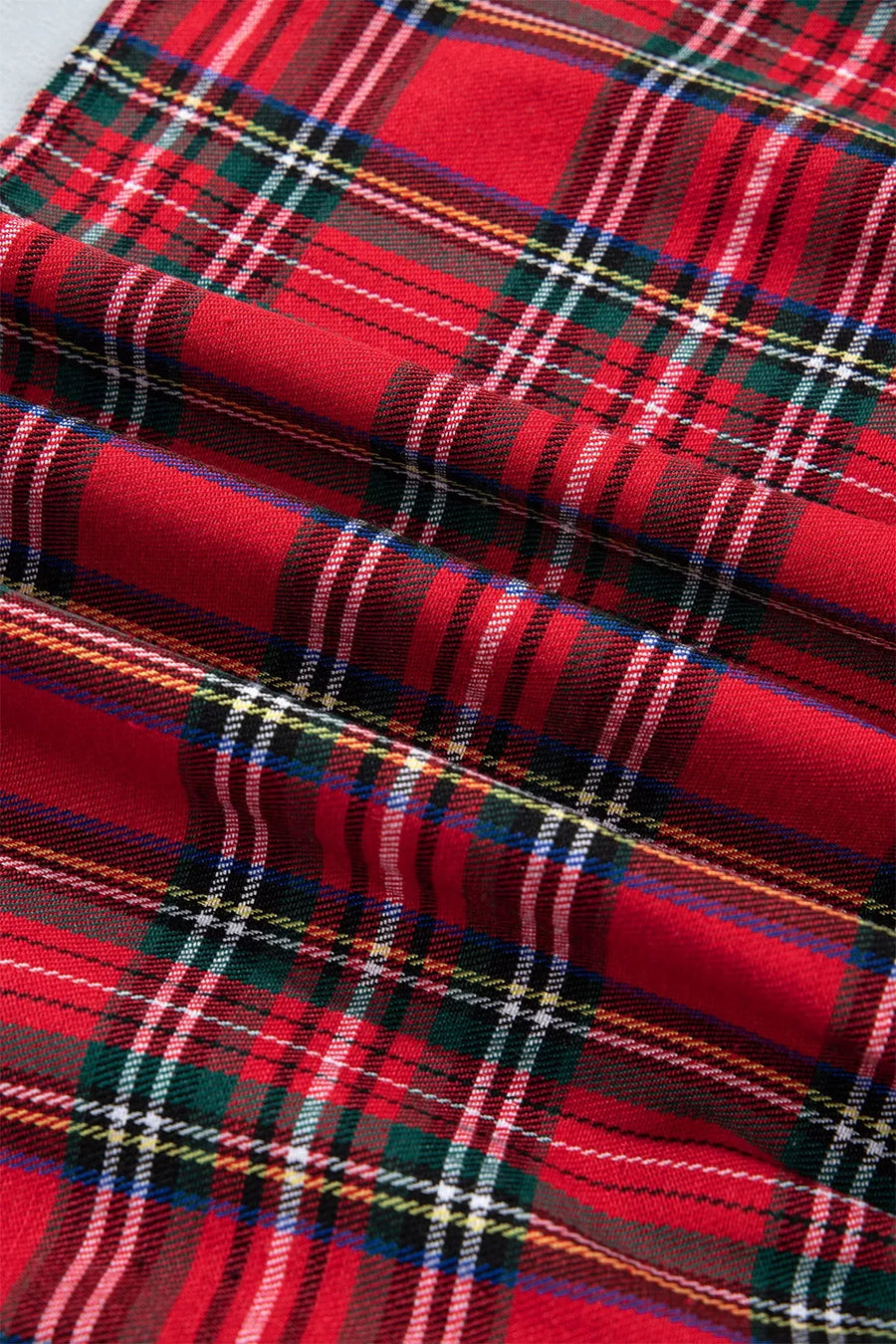 Plaid Knot Neck Short Sleeve Mini Dress option 10