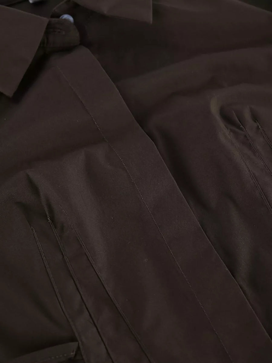 button-up shirt in white with collared and long sleeve
