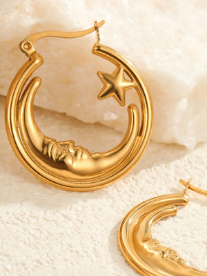 18K Gold-Plated,Alloy,Stainless Steel Care instructions: Avoid wearing during ex earrings in gold with hoop silhouette