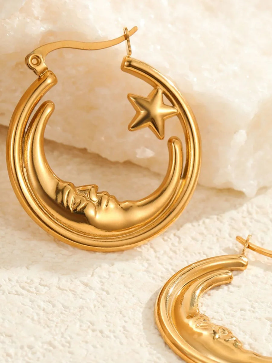 18K Gold-Plated,Alloy,Stainless Steel Care instructions: Avoid wearing during ex earrings in gold with hoop silhouette