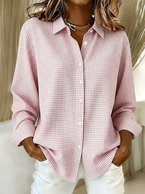 Black Plus Size Plaid Button Up Long Sleeve Shirt