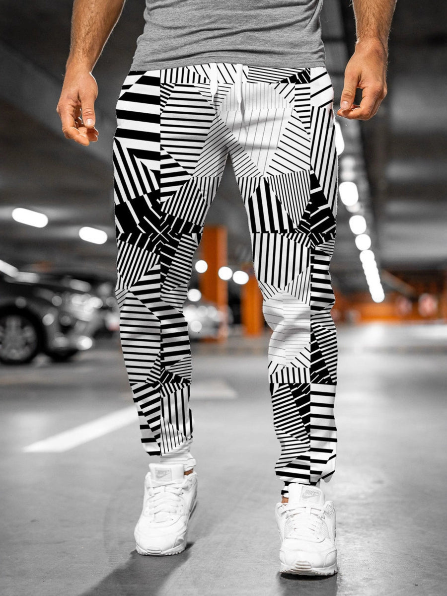 Black Men's Full Size Drawstring Loose Fit Joggers