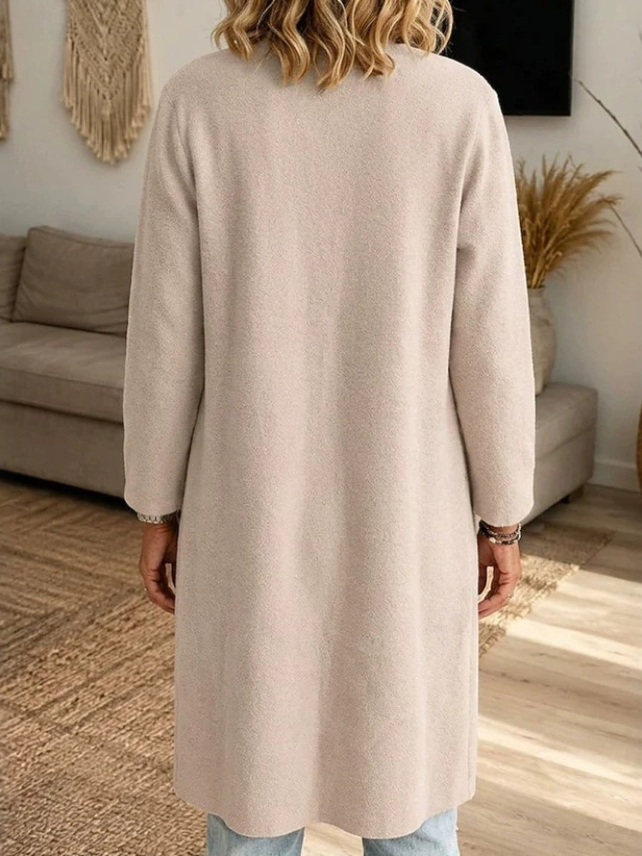 100% polyester Care instructions: Machine wash cold cardigan in Apricot Color with relaxed silhouette