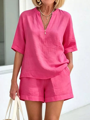 Full Size Half Sleeve Top And Shorts Set, view 13