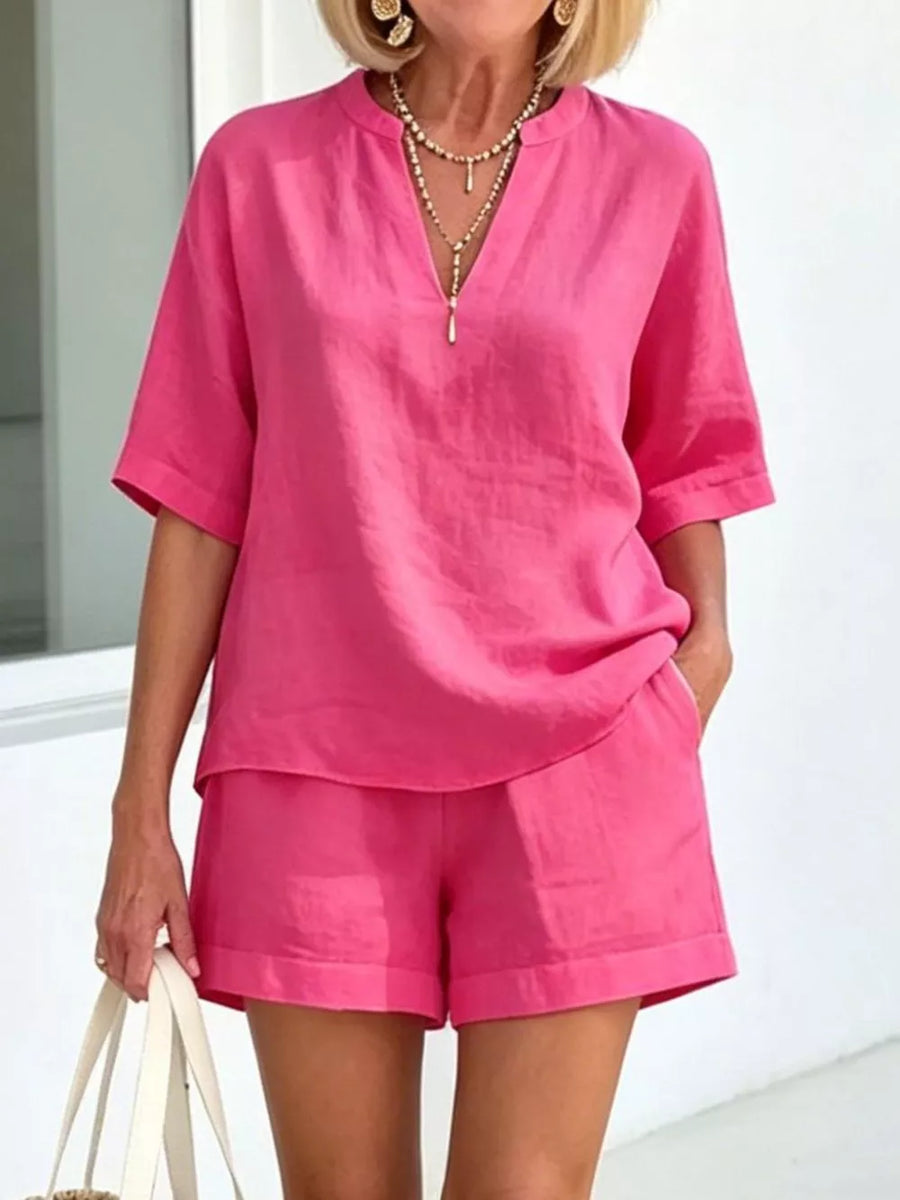 Full Size Half Sleeve Top And Shorts Set, view 13