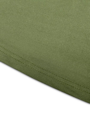 Moss green casual loungewear set with double-stitched hem detail