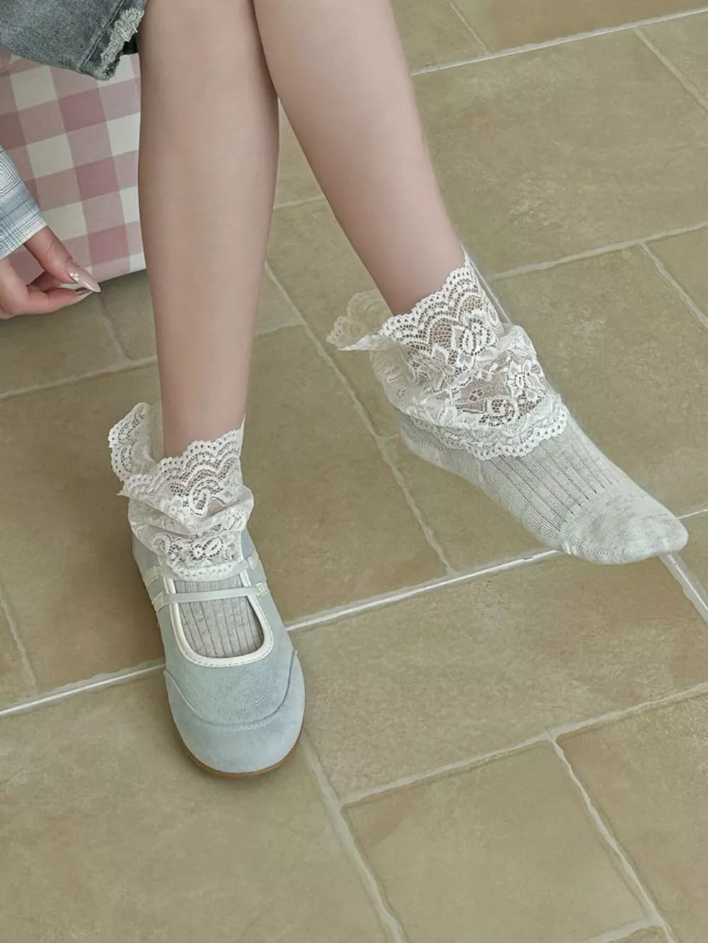cotton Imported Size &amp socks in Light Gray with fitted silhouette