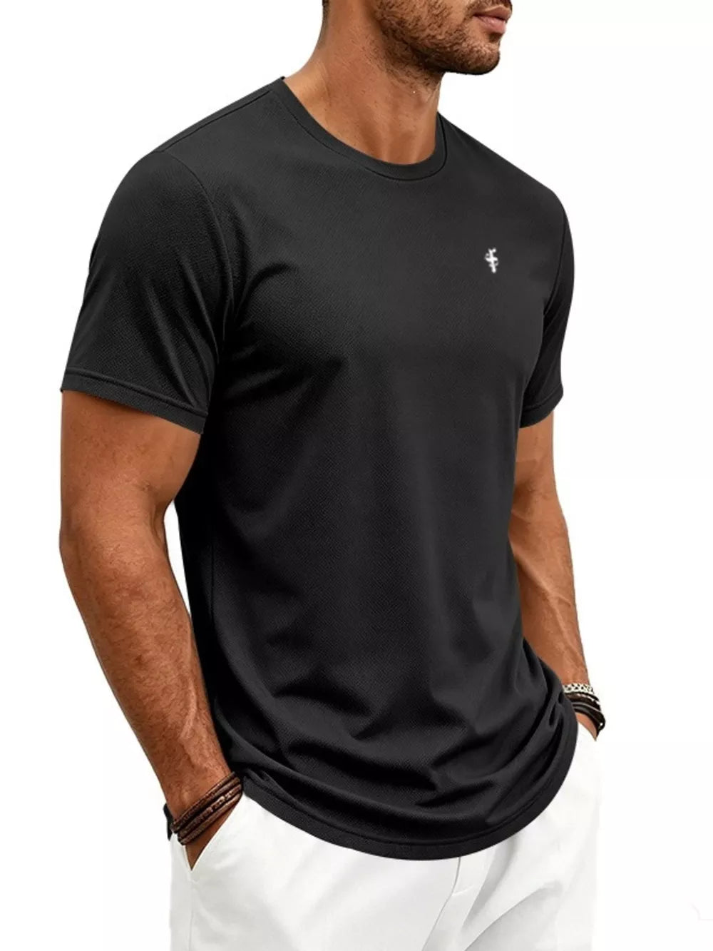 Blue Men's Classic Fit Crew Neck T-shirt Plus Size